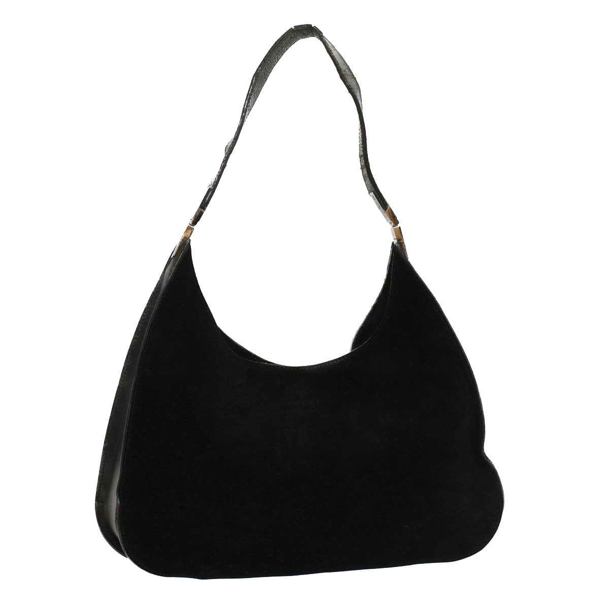 GUCCI Shoulder Bag Suede Leather Black ar10182