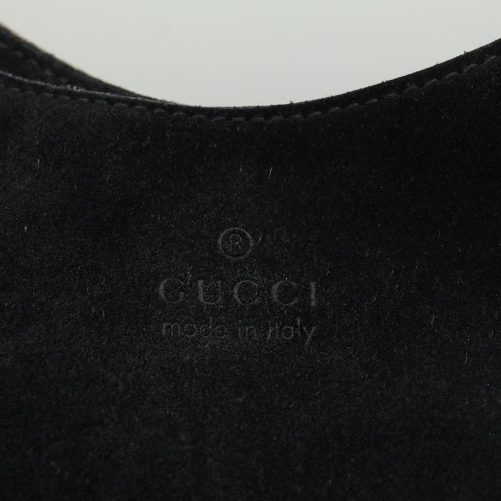 GUCCI Shoulder Bag Suede Leather Black ar10182
