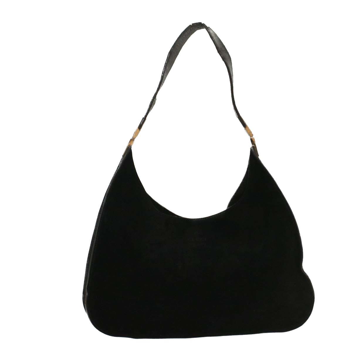 GUCCI Shoulder Bag Suede Leather Black ar10182