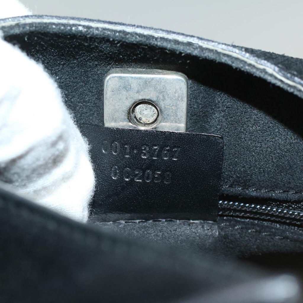 GUCCI Shoulder Bag Suede Leather Black ar10182