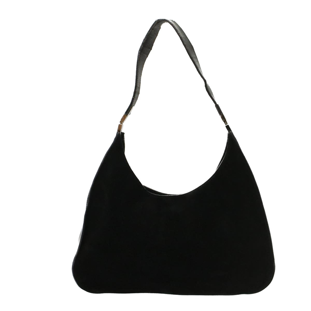 GUCCI Shoulder Bag Suede Leather Black ar10182