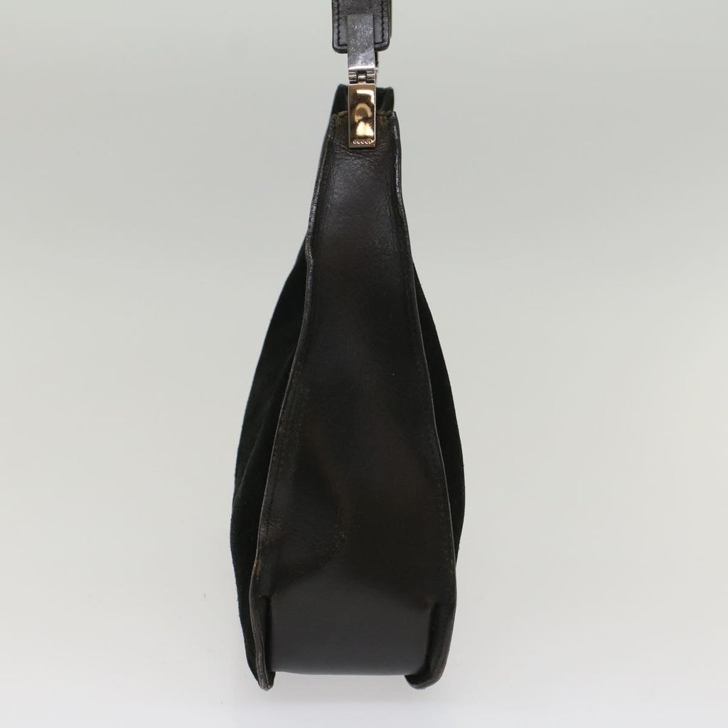GUCCI Shoulder Bag Suede Leather Black ar10182