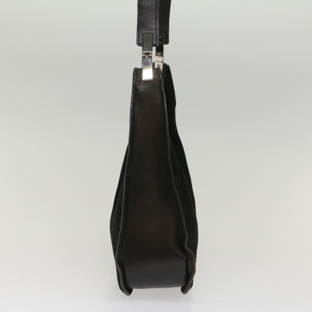 GUCCI Shoulder Bag Suede Leather Black ar10182