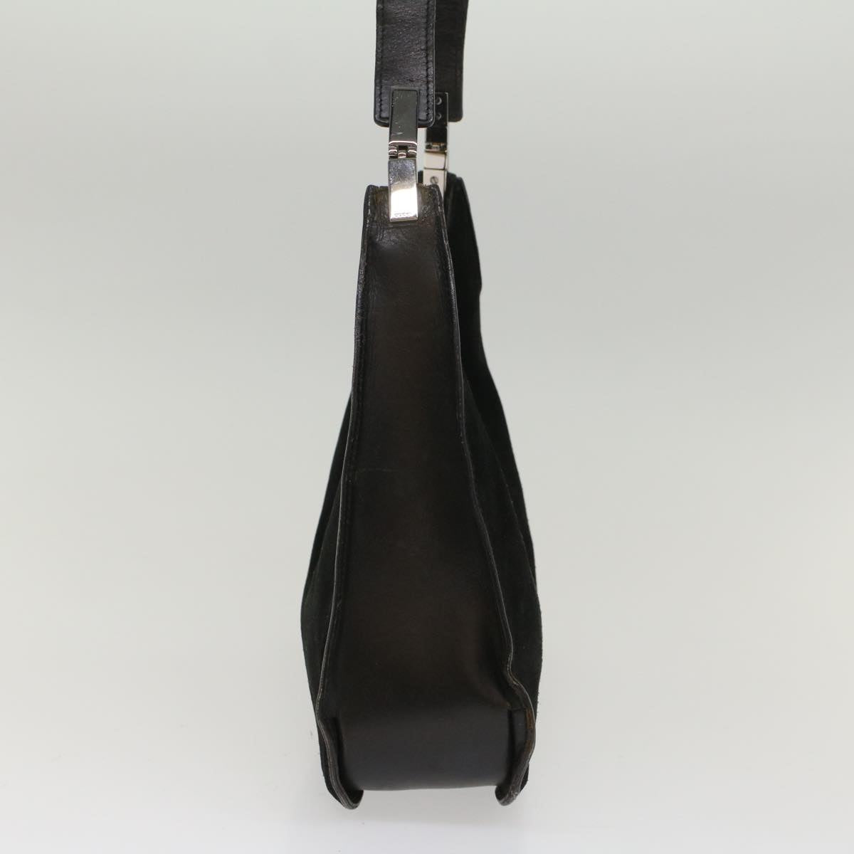 GUCCI Shoulder Bag Suede Leather Black ar10182