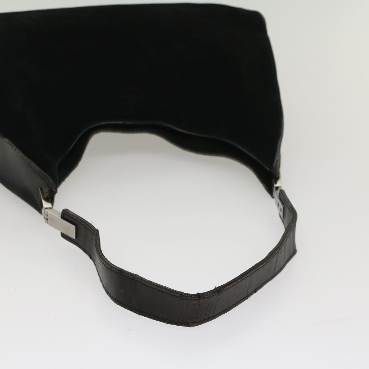 GUCCI Shoulder Bag Suede Leather Black ar10182