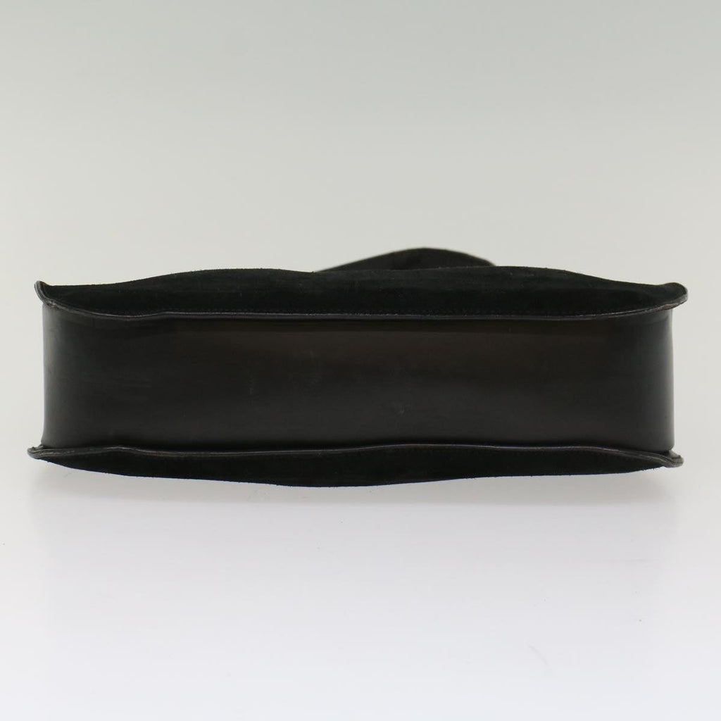 GUCCI Shoulder Bag Suede Leather Black ar10182