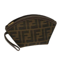 FENDI Zucca Canvas Pouch Black Brown ar10187