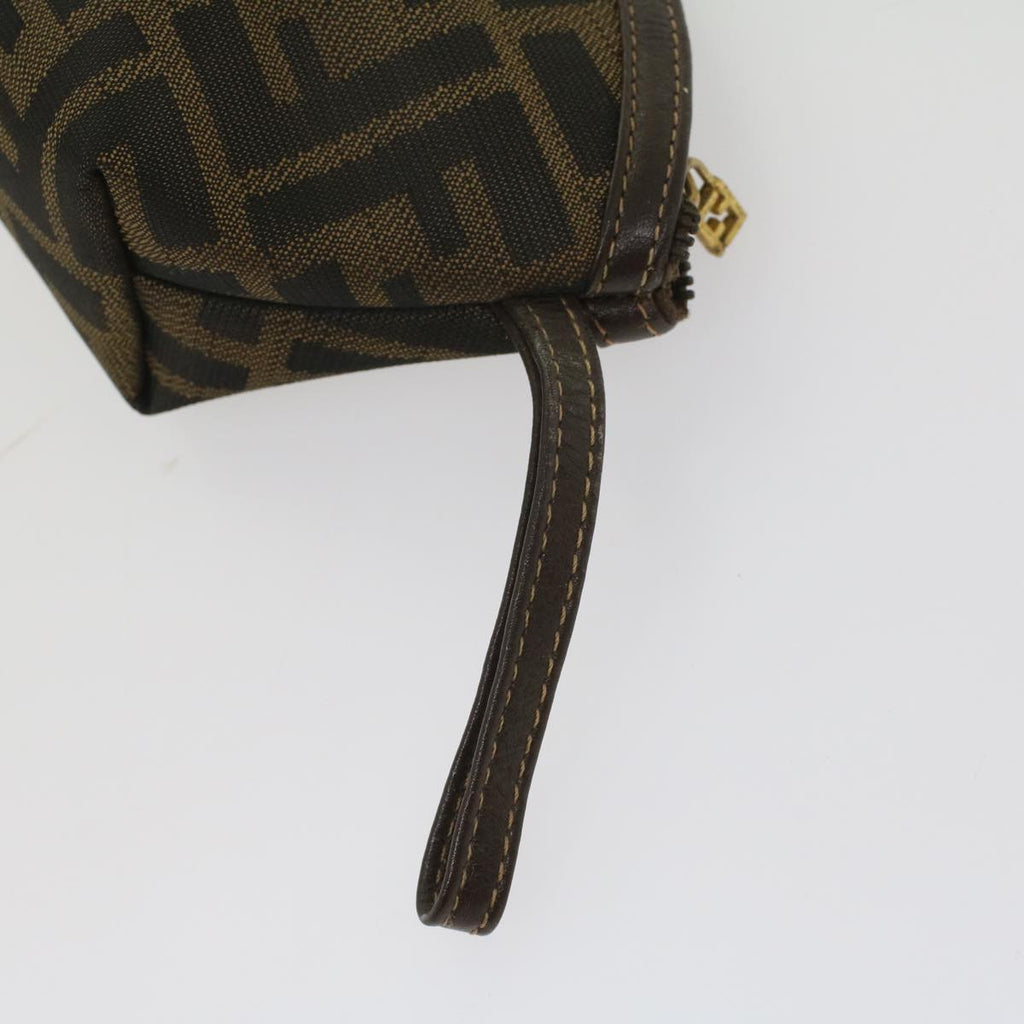 FENDI Zucca Canvas Pouch Black Brown ar10187