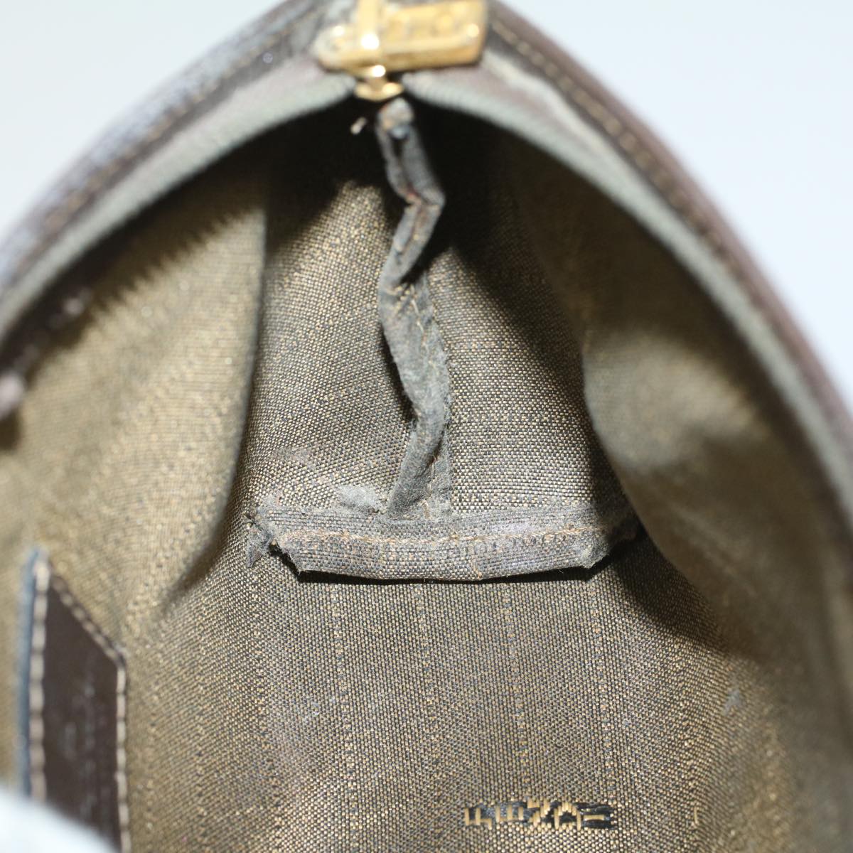 FENDI Zucca Canvas Pouch Black Brown ar10187