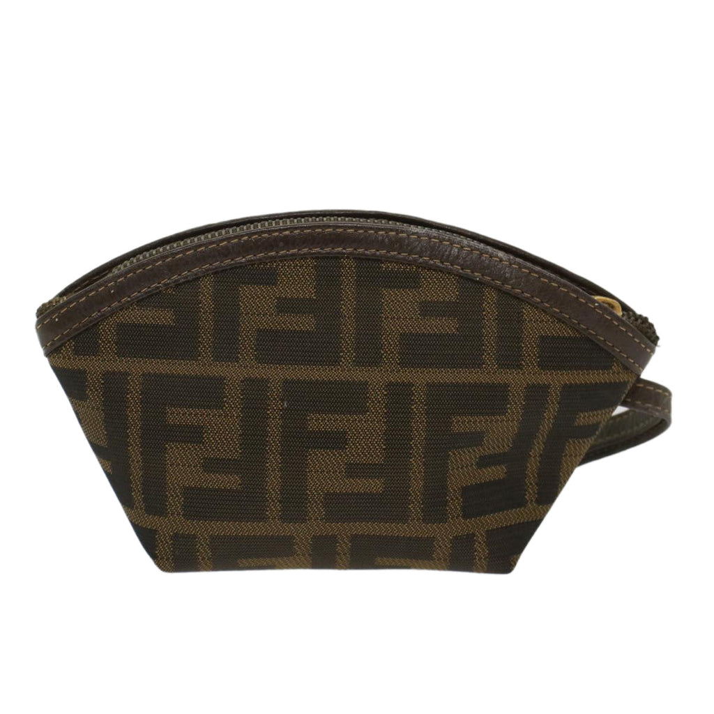 FENDI Zucca Canvas Pouch Black Brown ar10187