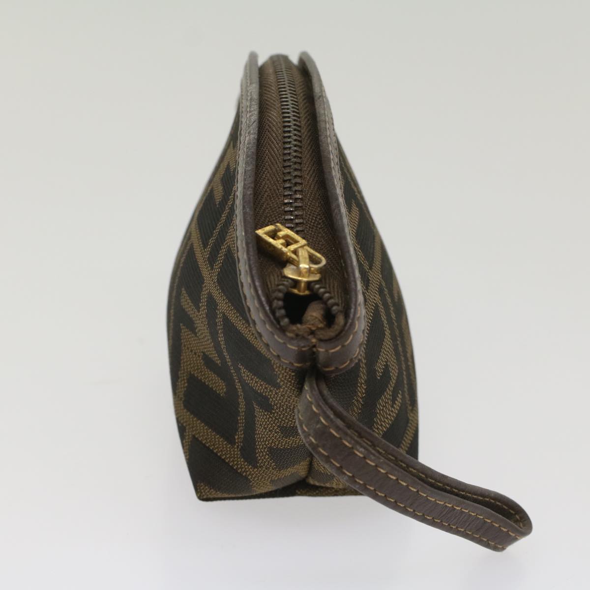 FENDI Zucca Canvas Pouch Black Brown ar10187