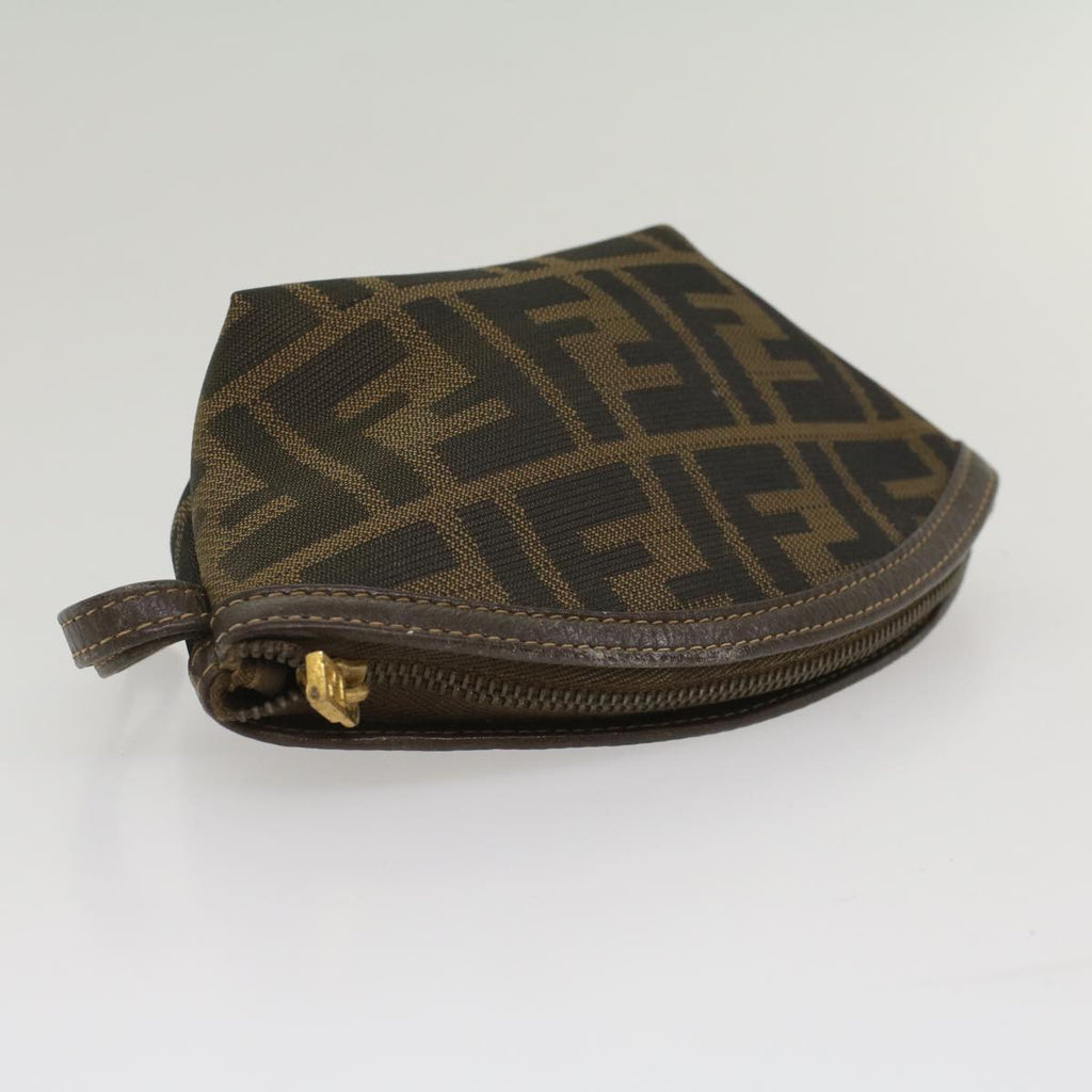 FENDI Zucca Canvas Pouch Black Brown ar10187