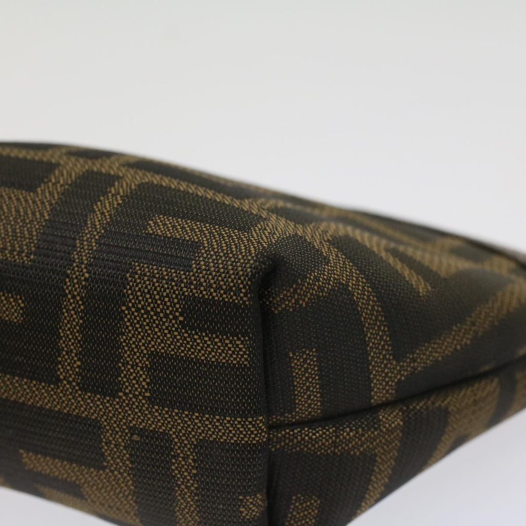 FENDI Zucca Canvas Pouch Black Brown ar10187
