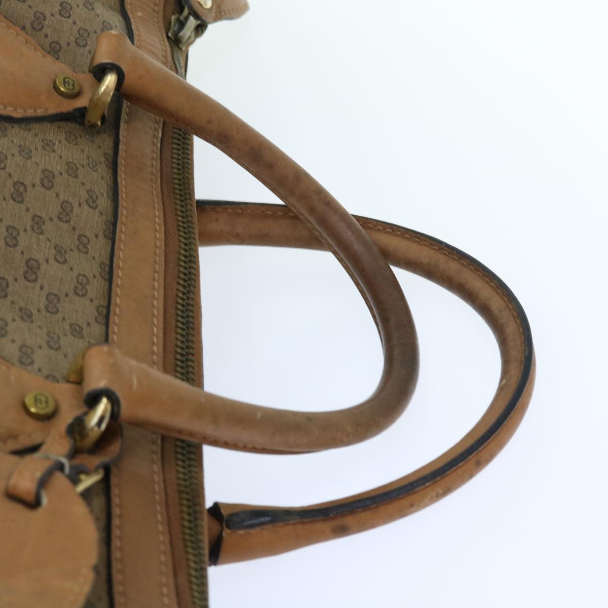 GUCCI Micro GG Canvas Boston Bag Beige Brown ar10227