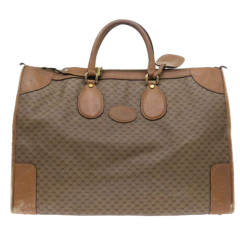 GUCCI Micro GG Canvas Boston Bag Beige Brown ar10227