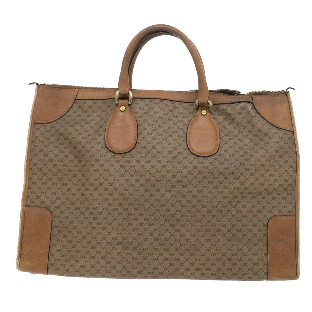 GUCCI Micro GG Canvas Boston Bag Beige Brown ar10227