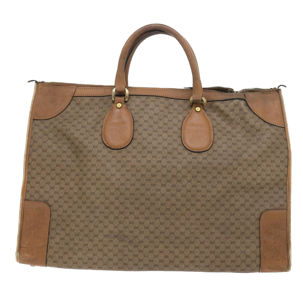 GUCCI Micro GG Canvas Boston Bag Beige Brown ar10227