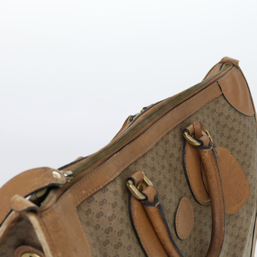 GUCCI Micro GG Canvas Boston Bag Beige Brown ar10227