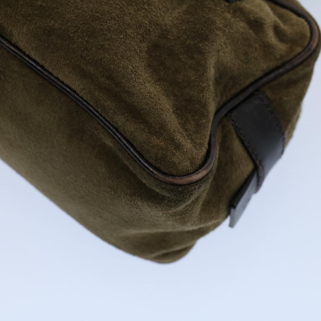 FENDI Shoulder Bag Suede Khaki ar10279