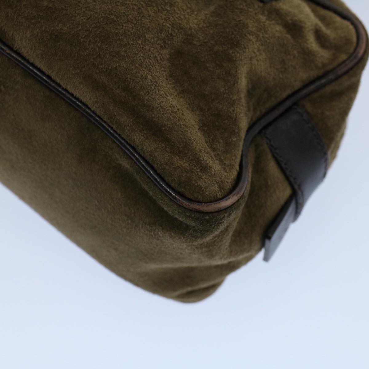 FENDI Shoulder Bag Suede Khaki ar10279