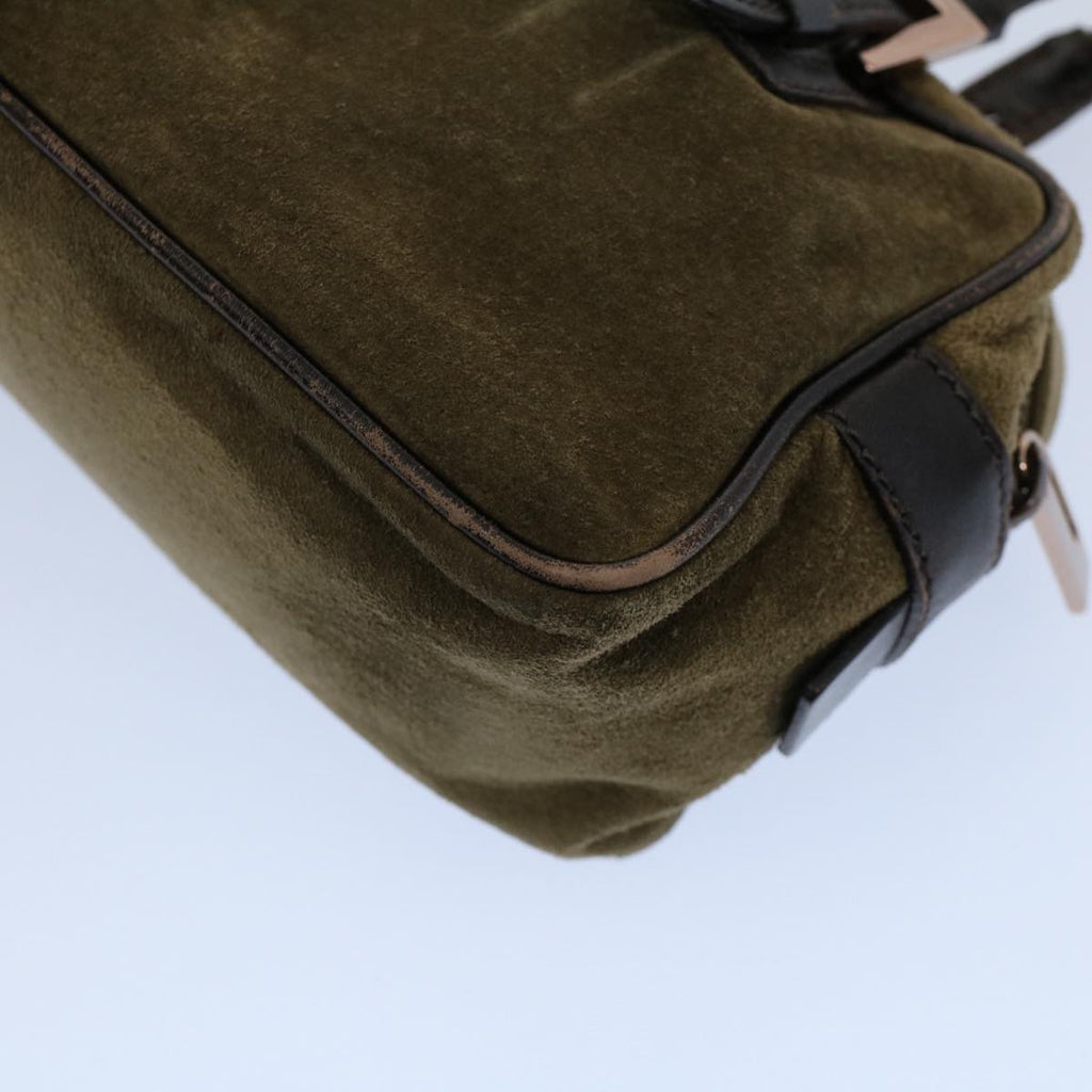 FENDI Shoulder Bag Suede Khaki ar10279