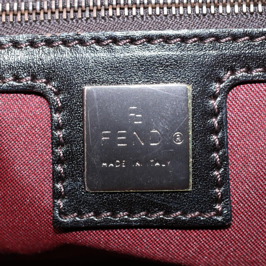 FENDI Shoulder Bag Suede Khaki ar10279