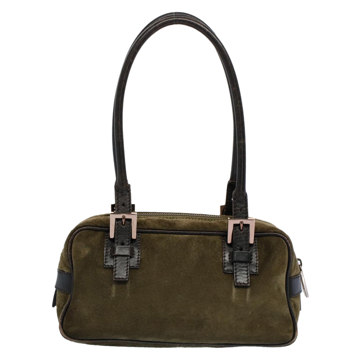 FENDI Shoulder Bag Suede Khaki ar10279
