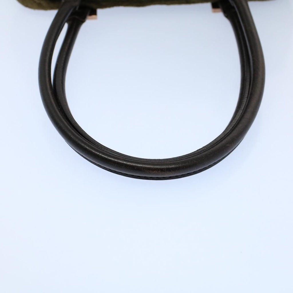 FENDI Shoulder Bag Suede Khaki ar10279