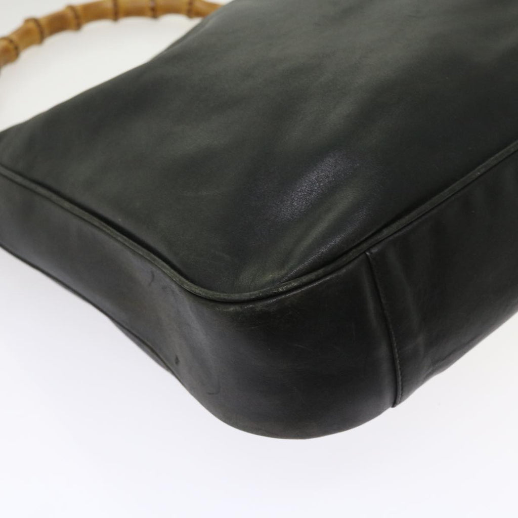 GUCCI Bamboo Shoulder Bag Leather 2way Black ar10286