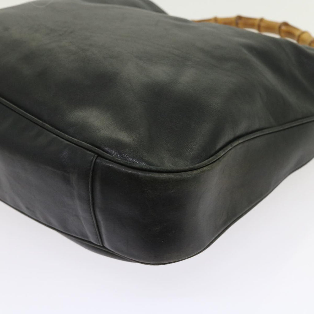 GUCCI Bamboo Shoulder Bag Leather 2way Black ar10286