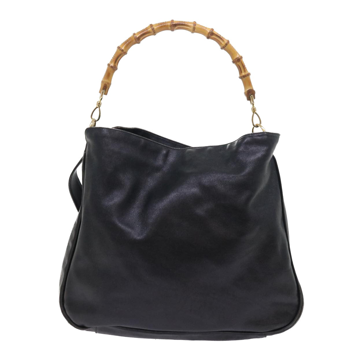GUCCI Bamboo Shoulder Bag Leather 2way Black ar10286