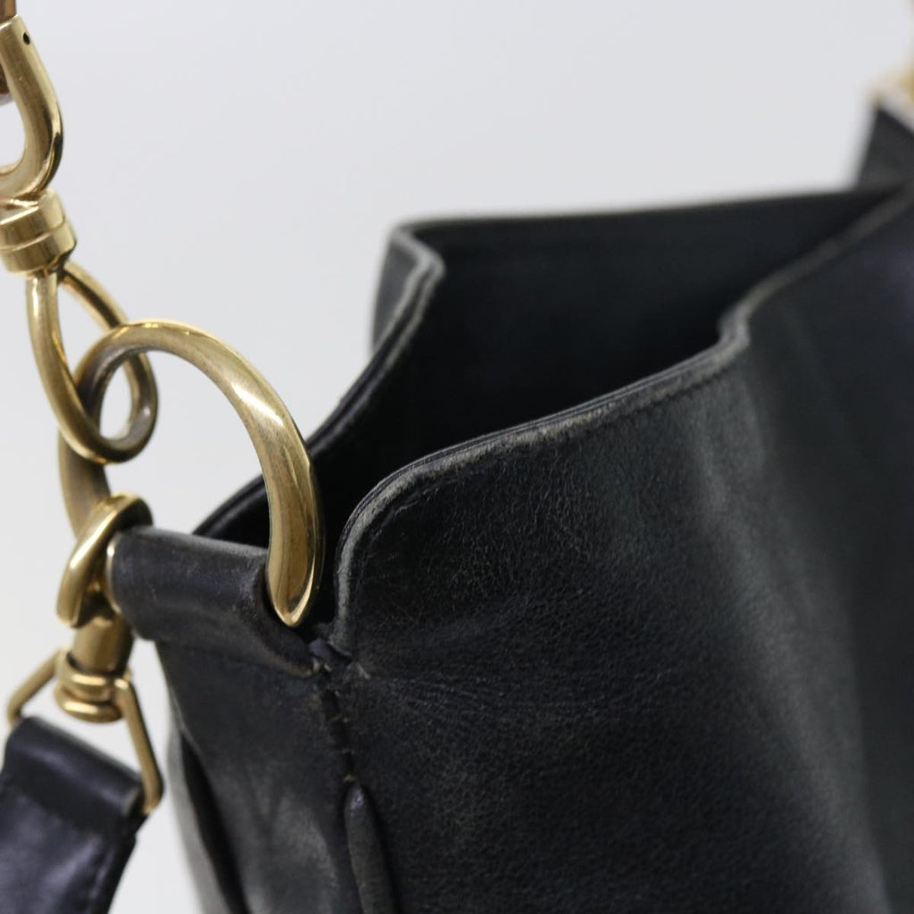 GUCCI Bamboo Shoulder Bag Leather 2way Black ar10286