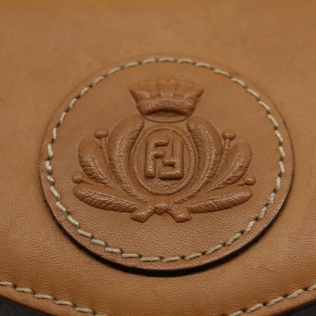 FENDI Shoulder Bag Leather White ar10303