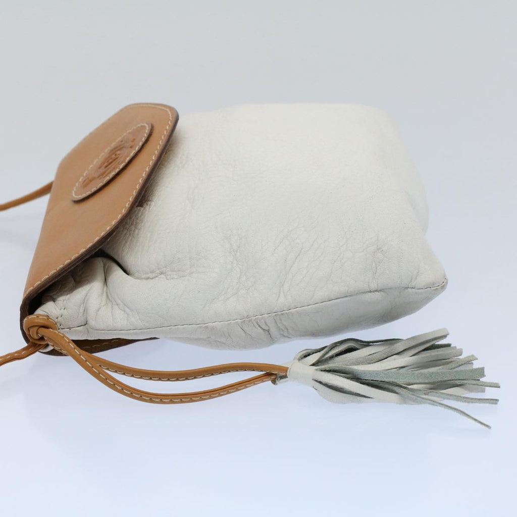 FENDI Shoulder Bag Leather White ar10303