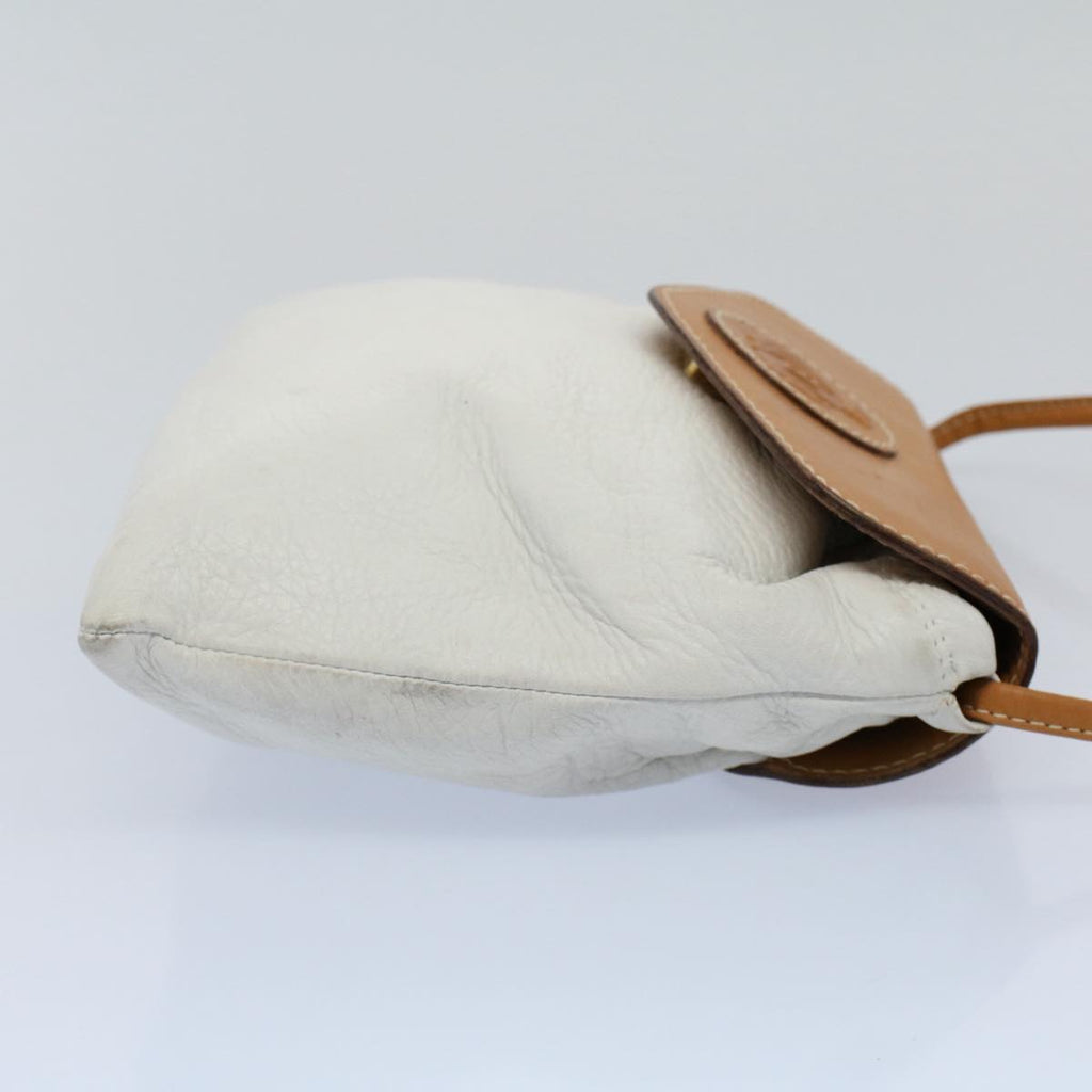 FENDI Shoulder Bag Leather White ar10303