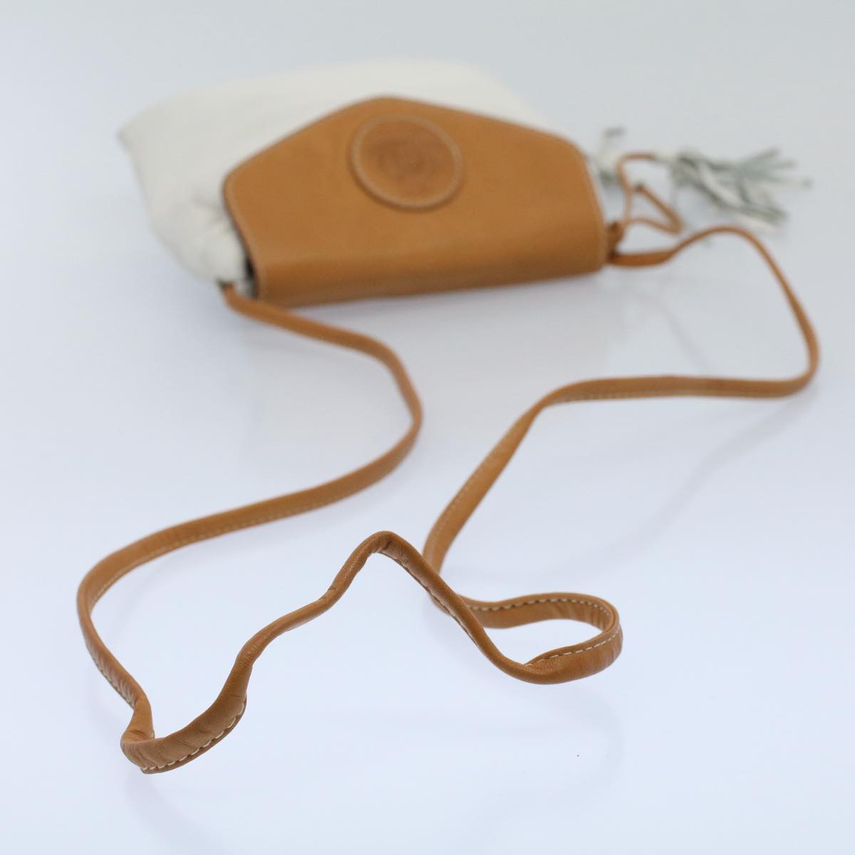 FENDI Shoulder Bag Leather White ar10303