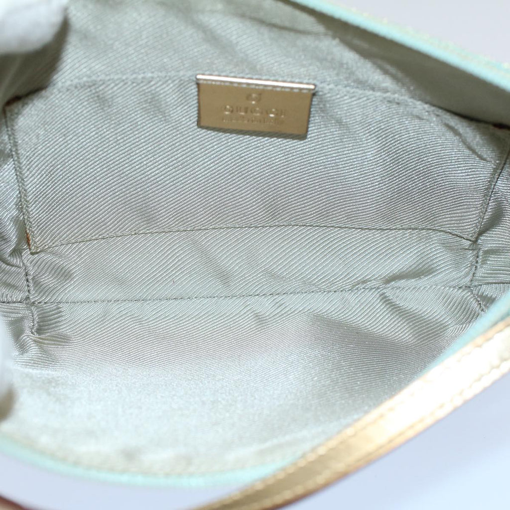 GUCCI GG Canvas Shoulder Bag Light Blue Gold ar10312