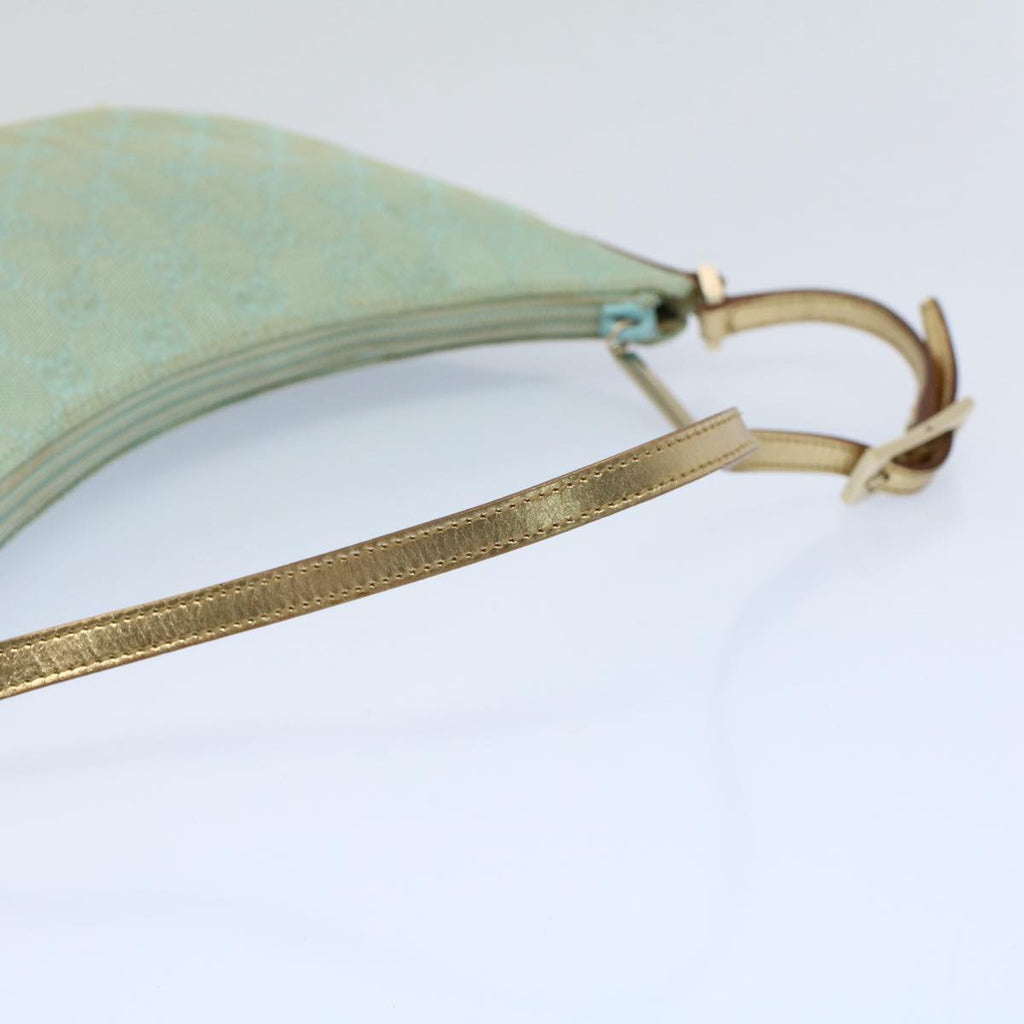 GUCCI GG Canvas Shoulder Bag Light Blue Gold ar10312