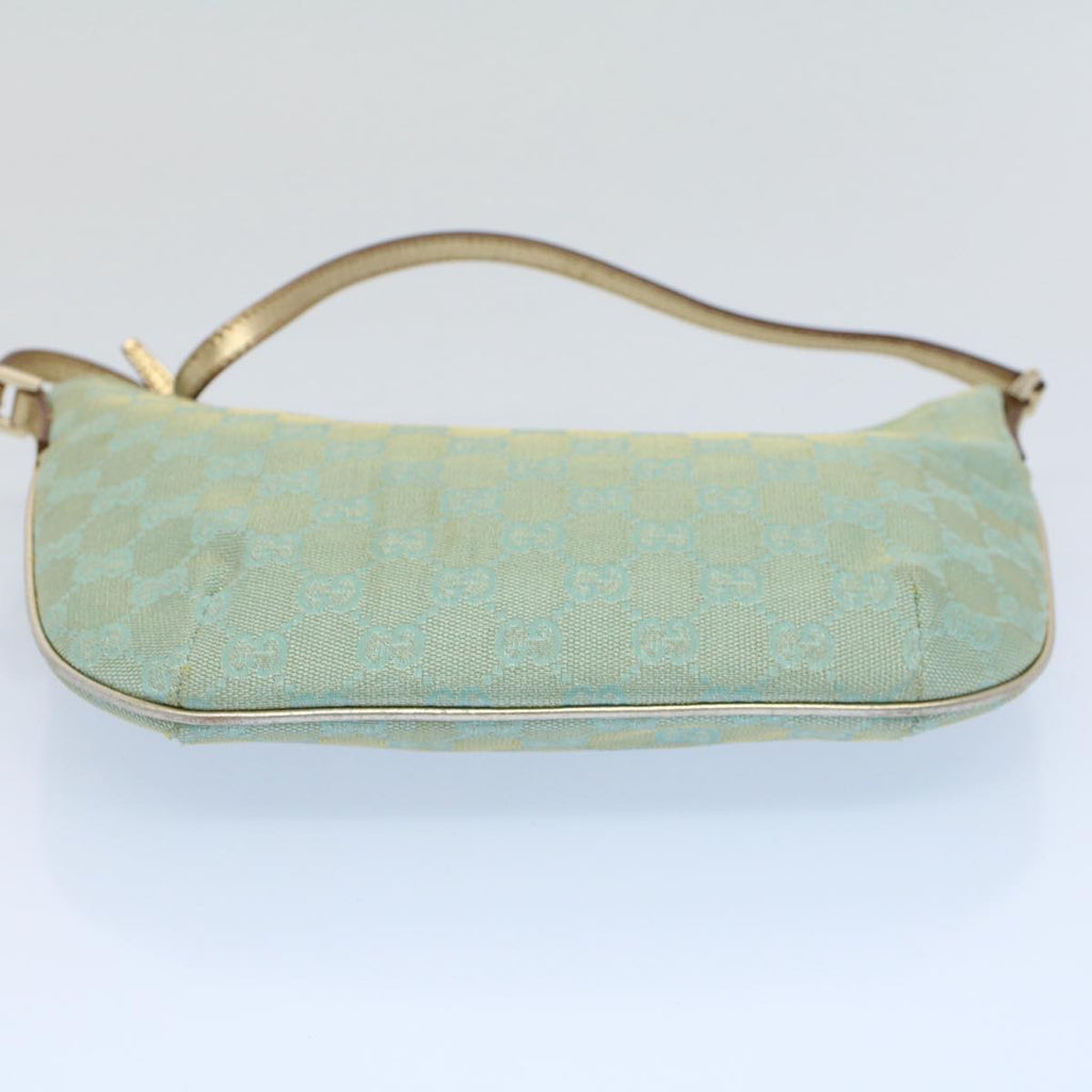 GUCCI GG Canvas Shoulder Bag Light Blue Gold ar10312