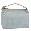 FENDI Zucchino Canvas Hand Bag Blue ar10327