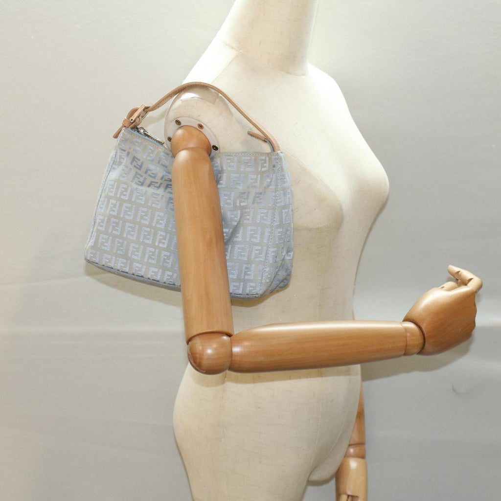 FENDI Zucchino Canvas Hand Bag Blue ar10327