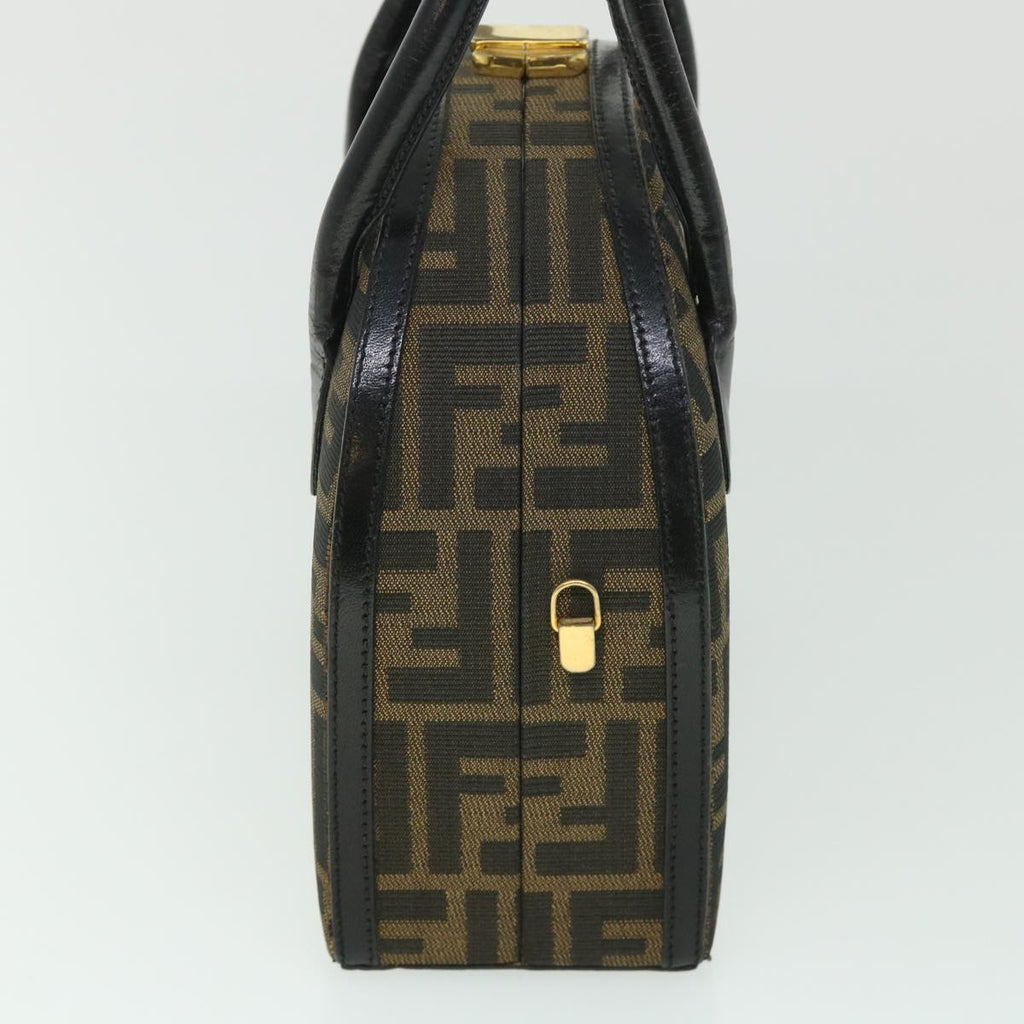 FENDI Zucca Canvas Hand Bag 2way Black Brown ar10368B