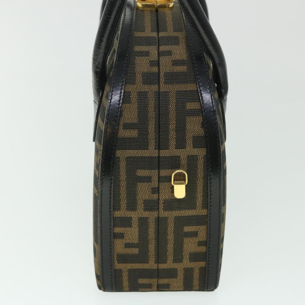 FENDI Zucca Canvas Hand Bag 2way Black Brown ar10368B