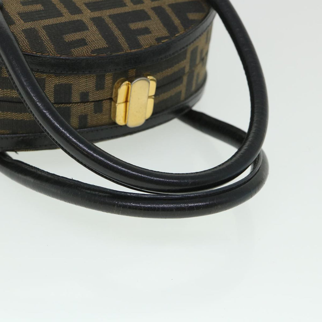 FENDI Zucca Canvas Hand Bag 2way Black Brown ar10368B