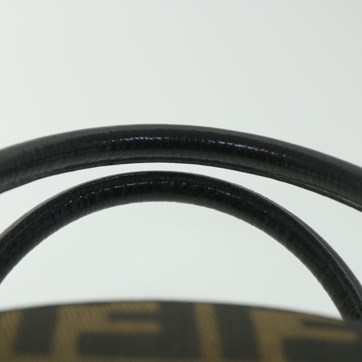 FENDI Zucca Canvas Hand Bag 2way Black Brown ar10368B