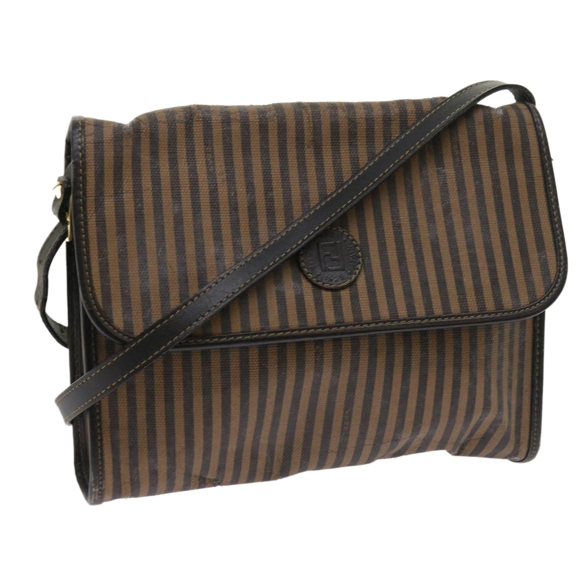 FENDI Pecan Canvas Shoulder Bag Brown ar10375B