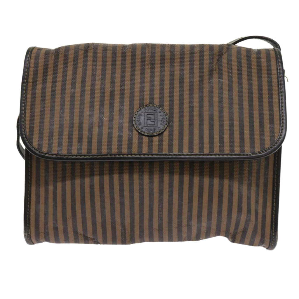 FENDI Pecan Canvas Shoulder Bag Brown ar10375B