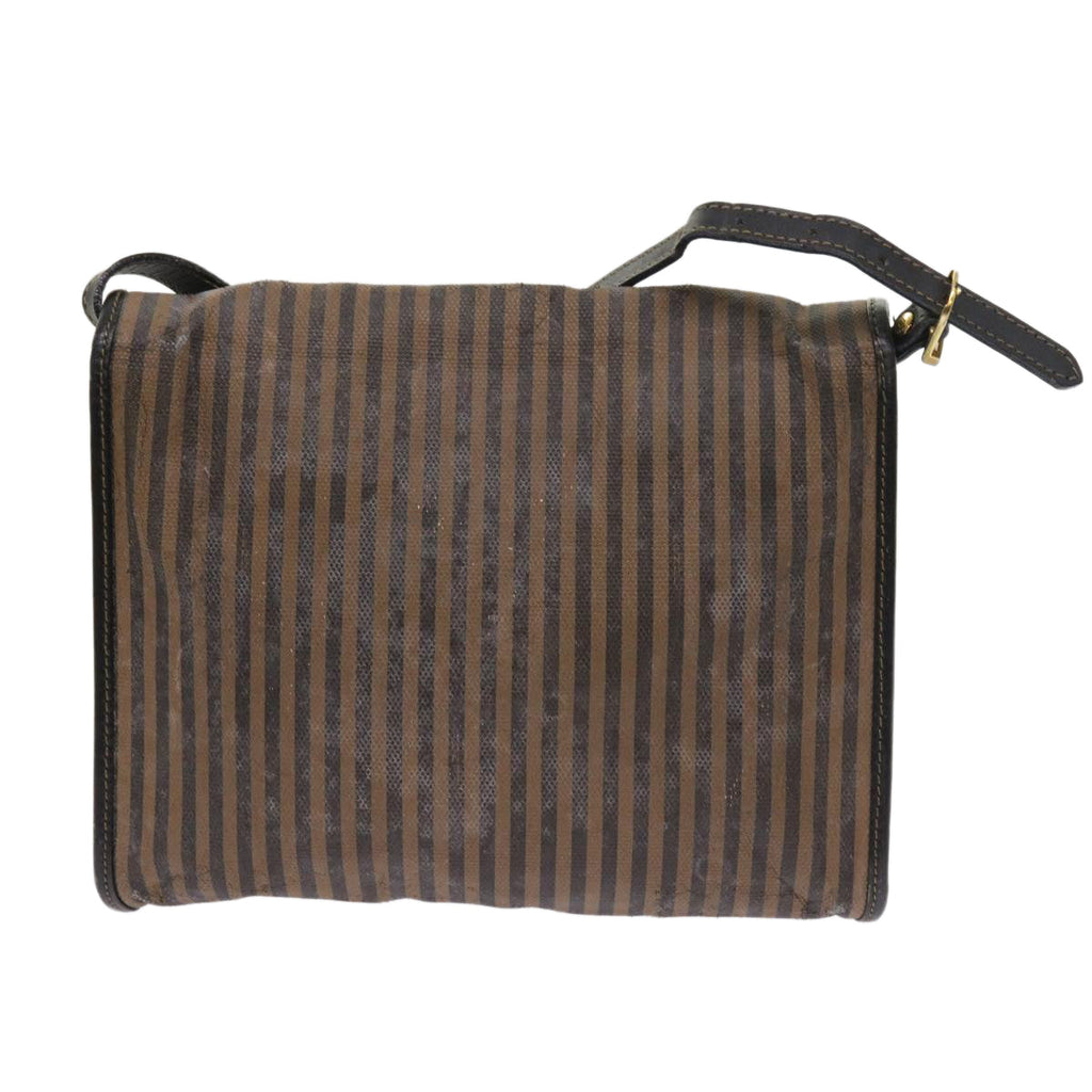 FENDI Pecan Canvas Shoulder Bag Brown ar10375B