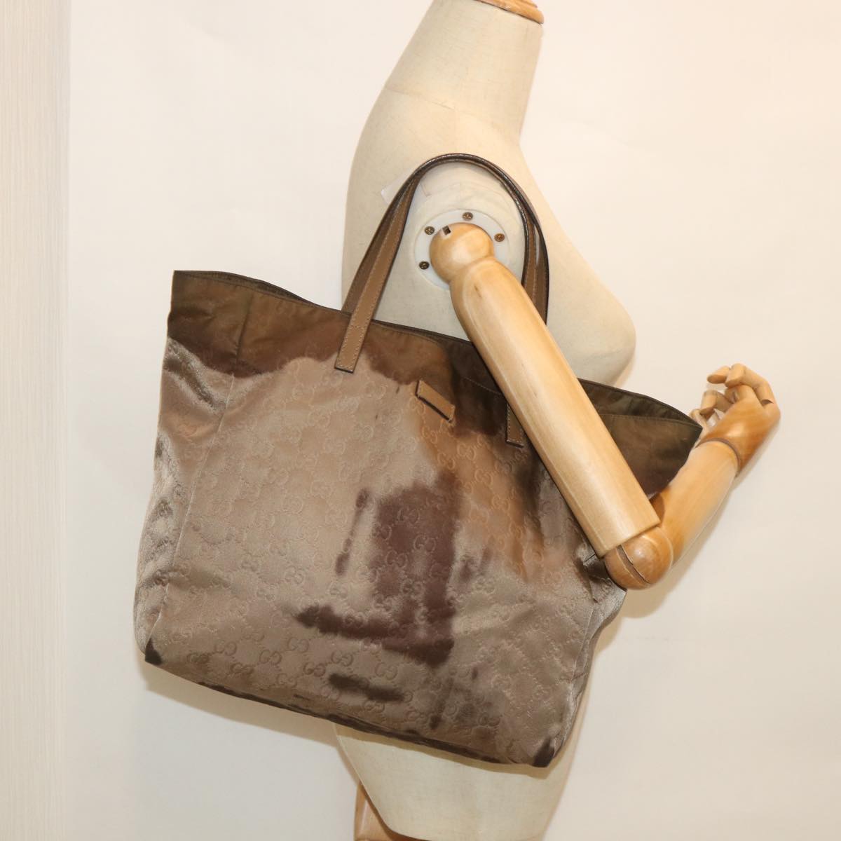 GUCCI GG Canvas Tote Bag Brown 282439 ar10393