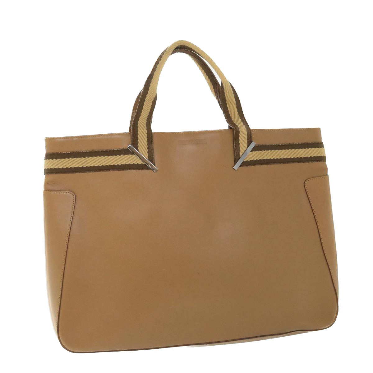 GUCCI Sherry Line Hand Bag Leather Brown Beige 002 1134 ar10394